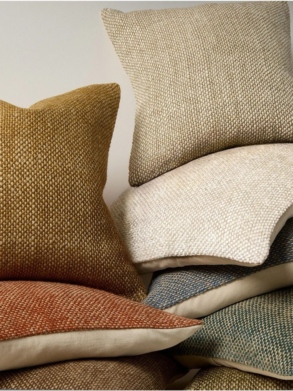 WEST ELM 20” Two Tone Chunky Linen Pillow Cover NWT